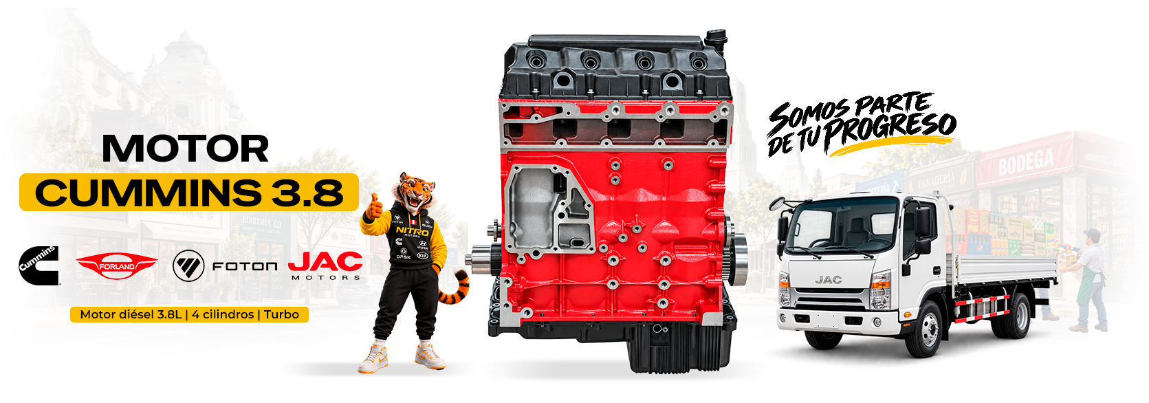 Motor Cummins ISF 3.8 para JAC SD400 HFC1055KN en Perú